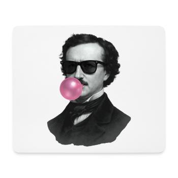 Edgar Allan Poe avec du chewing-gum et des lunettes de soleil - Tapis de souris (format paysage) - blanc - Devant