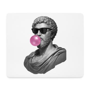 Marcus Aurelius mit Kaugummi und Sonnenbrille - Mousepad (Querformat) - Weiß - Vorne