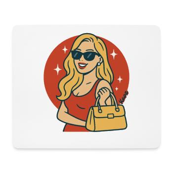 Retro-Glam-Sonnenbrillen-Diva - Mousepad (Querformat) - Weiß - Vorne