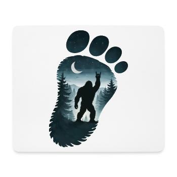 Bigfoot Rock sur le signe Sasquatch Yéti Lune - Tapis de souris (format paysage) - blanc - Devant