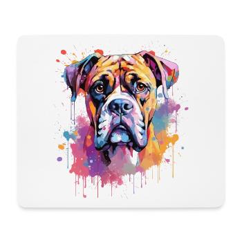 Boxer Bunte Hund Splash Art - Mousepad (Querformat) - Weiß - Vorne