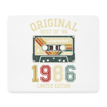 Originales Retro-Kassettenband von 1986 40. Geburtstag - Mousepad (Querformat) - Weiß - Vorne