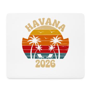 Havanna 2026 Retro Sonnenuntergang - Mousepad (Querformat) - Weiß - Vorne