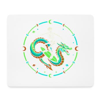 Cosmic Skeleton Riding Dragon Wave - Mouse Pad (horizontal) - white - Front