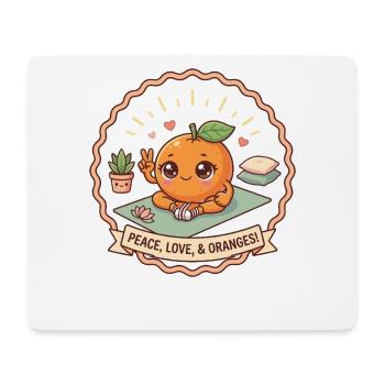 "Peace, Love & Oranges!" - Yoga - Mouse Pad (horizontal) - white - Front