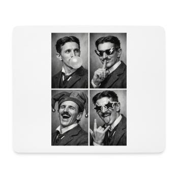 Nikola Vintage-Collage - Mousepad (Querformat) - Weiß - Vorne