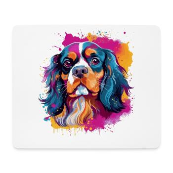 Cavalier King Charles Spaniel Dog - Mousepad (Querformat) - Weiß - Vorne