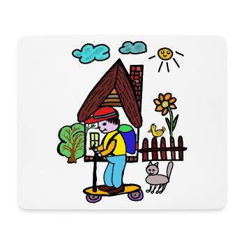 Haus  Skateboarder  Blumengarten Kinder - Mousepad (Querformat) - Weiß - Vorne