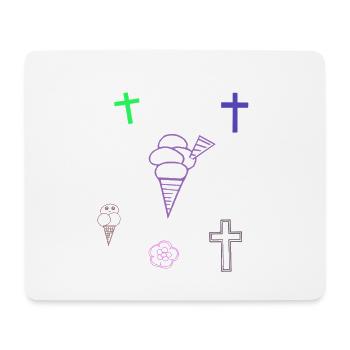 Eis Kreuz Kinder Eiskrem  - Mousepad (Querformat) - Weiß - Vorne
