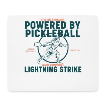 Pickleball angetrieben von Pickleball-Blitzschlag - Mousepad (Querformat) - Weiß - Vorne