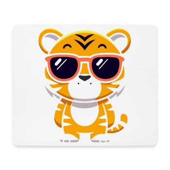 Tigre cartoon lunettes soleil - Tapis de souris (format paysage) - blanc - Devant