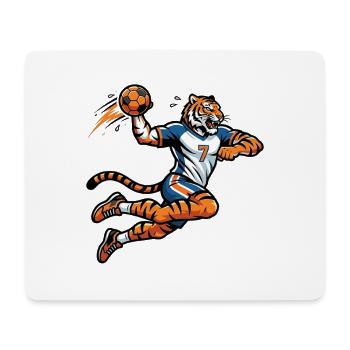 Handball Tiger Nummer 7 Sprungwurf Power - Mousepad (Querformat) - Weiß - Vorne