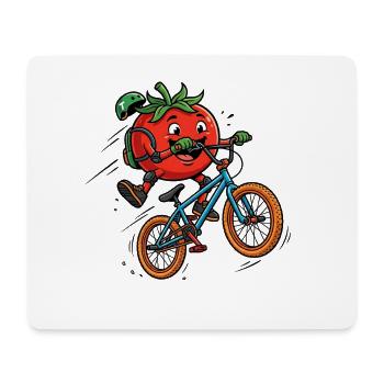 Drôle de Tomato sur le truc du BMX Bike - Tapis de souris (format paysage) - blanc - Devant