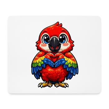 Heart Rainbow Parrot - Mouse Pad (horizontal) - white - Front