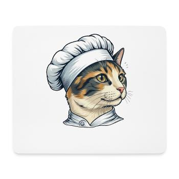 Cute Cat as a Cook Cartoon - Mouse Pad (horizontal) - white - Front