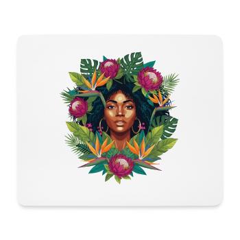 Portrait de la Fleur Tropicale - Tapis de souris (format paysage) - blanc - Devant