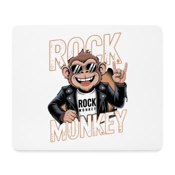Rock Monkey Monkey Rocker Lunettes de soleil en cuir - Tapis de souris (format paysage) - blanc - Devant