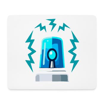 Blue Light Siren Alarm Illustration - Mouse Pad (horizontal) - white - Front
