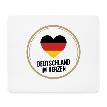 Deutschland Im Herzen Fußball Fan Design - Mousepad (Querformat) - Weiß - Vorne