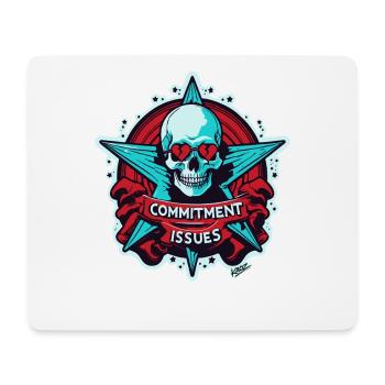 Commitment Issues Skull Badge - Mouse Pad (horizontal) - white - Front