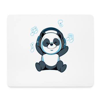 Musik Panda mit Kopfhörer: Süßes Musik Motiv - Mousepad (Querformat) - Weiß - Vorne