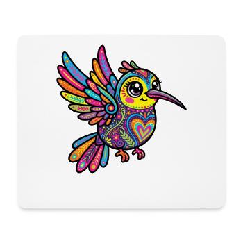 Kawaii Alebrije Hummingbird Mexikanisch - Mousepad (Querformat) - Weiß - Vorne