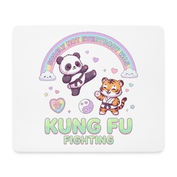 Kawaii Panda Tiger Kung Fu Fighting Pastell - Mousepad (Querformat) - Weiß - Vorne