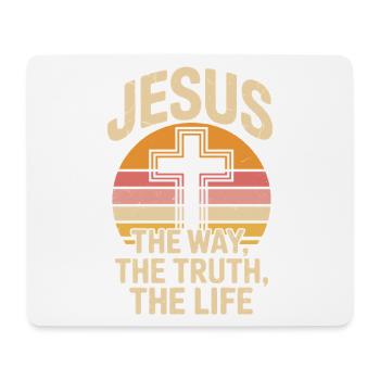 Jesus Der Weg Die Wahrheit Das Leben Johannes 14:6 - Mousepad (Querformat) - Weiß - Vorne