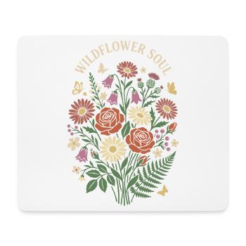Wildflower Soul Floral Bouquet Design - Mouse Pad (horizontal) - white - Front