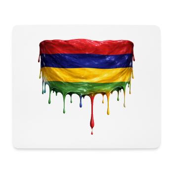 Mauritius Flagge Tropfenkunst - Mousepad (Querformat) - Weiß - Vorne