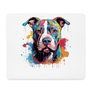 Pitbull Dog Colorful Splash Art - Mouse Pad (horizontal) - white - Front