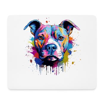 Splash Art Pitbull Dog Colorful - Mouse Pad (horizontal) - white - Front
