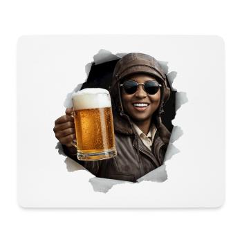 Bessie Coleman mit Sonnenbrille und Bier - Mousepad (Querformat) - Weiß - Vorne