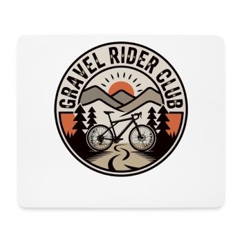 Gravel Bike - Gravel Rider Club - Bikepacking - Mousepad (Querformat) - Weiß - Vorne