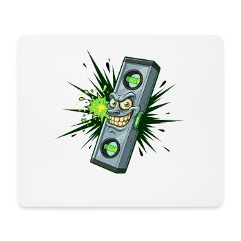 Grinsende Wasserwaage – Cartoon-Tool - Mousepad (Querformat) - Weiß - Vorne