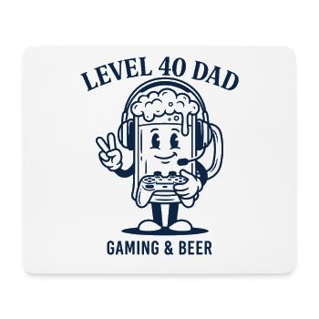 Level 40 Dad Shirt Gaming Birthday Dad - Mouse Pad (horizontal) - white - Front