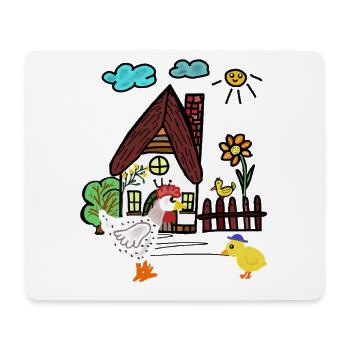 Farm Chicken Chick Chickens Kids - Mouse Pad (horizontal) - white - Front