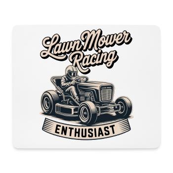 Lawn Tractor Racing Motorsport Lawnmower Racing - Mouse Pad (horizontal) - white - Front