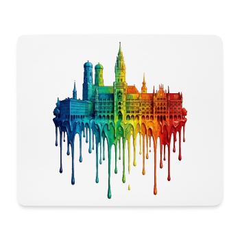 Munich mit farbenfroh verlaufender Farbe - Mousepad (Querformat) - Weiß - Vorne