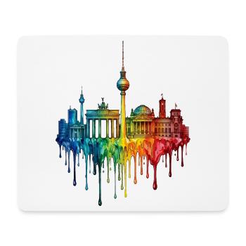 Berlin mit farbenfroh verlaufender Farbe - Mousepad (Querformat) - Weiß - Vorne