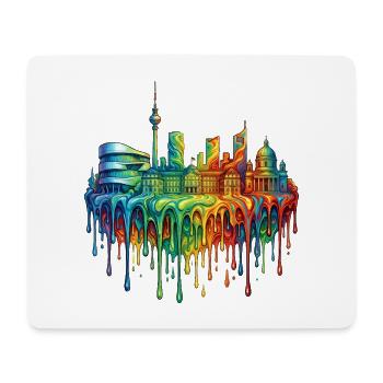 Stuttgart with colourful gradient - Mouse Pad (horizontal) - white - Front