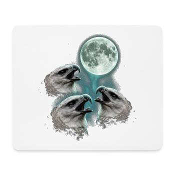 Aigles harpies hurlant vers la lune - Tapis de souris (format paysage) - blanc - Devant