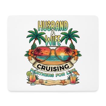 Voyage de vacances en famille Mari et femme en croisière - Tapis de souris (format paysage) - blanc - Devant