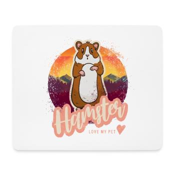 Portrait vintage de hamster pour amis hamsters dorés - Tapis de souris (format paysage) - blanc - Devant