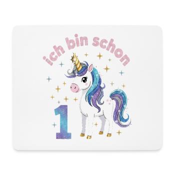 1. Geburtstag Einhorn Mädchen Ich bin schon 1 - Mousepad (Querformat) - Weiß - Vorne