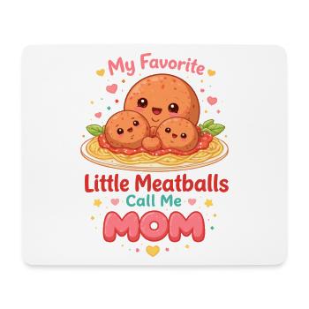 Mes petites boulettes m’appellent Mama Design - Tapis de souris (format paysage) - blanc - Devant