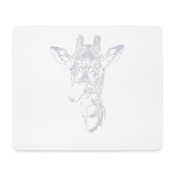 Girafe drôle à la langue - Tapis de souris (format paysage) - blanc - Devant