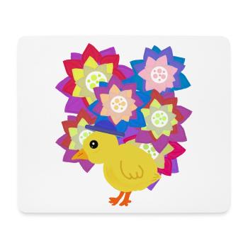 Kunterbunte Mandala-Ente Küken Huhn Kinder - Mousepad (Querformat) - Weiß - Vorne