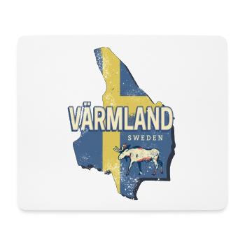 Värmland Schweden Retro Provinz Landkarte Souvenir - Mousepad (Querformat) - Weiß - Vorne