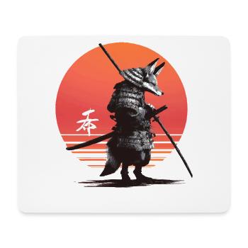 Samurai Fox Warrior at Sunset - Mouse Pad (horizontal) - white - Front